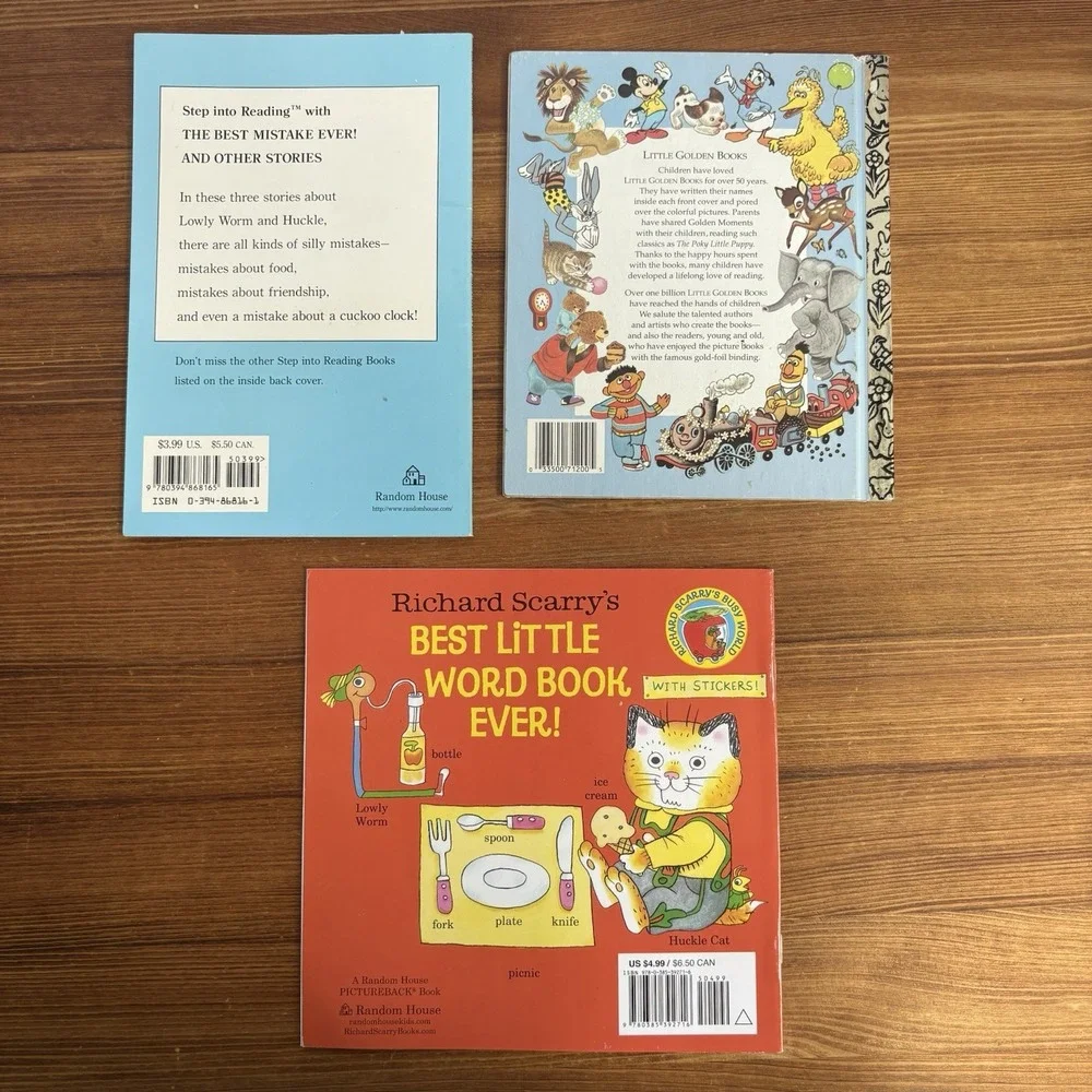 Lot of 3 Richard Scarry Children's Books Mr Frumble Best Little Word Book